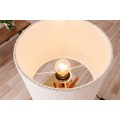 Venkovská stolní lampa Garcinia s hnědou masivní nohou s designem větví a bílým buklé stínítkem 58 cm
