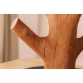 Venkovská stolní lampa Garcinia s hnědou masivní nohou s designem větví a bílým buklé stínítkem 58 cm