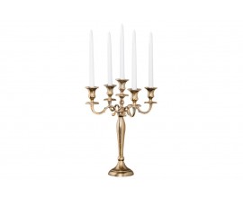 Zámecký kovový zlatý svícen  Gold Barock s pěti držáky na svíčky 40 cm