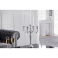 Stylový zámecký stříbrný svícen Modern Barock s pěti držáky na svíčky s lesklým povrchem 40 cm