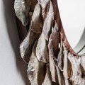 Luxusní designové závěsné nástěnné kulaté zrcadlo Conchas s mušlovým rámem a měděnou kovovou konstrukcí 125 cm