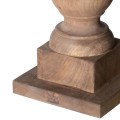 Stylová koloniální stolní lampa Chene Vieux s dřevěnou mangovou nohou v hnědé barvě a bavlněným černým stínítkem 79 cm