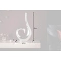 Designová glamour kovová váza Vlna ve stříbrné barvě s asymetrickou zatočenou siluetou 48 cm