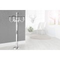 Klasický zámecký vysoký stříbrný kovový 5 ramenný svícen Modern barock s lesklým povrchem 120 cm