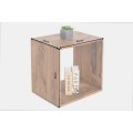 Designový masivní příruční stolek Makassar ve tvaru čtverce ze sheeshamového dřeva v naturální hnědé barvě 45 cm
