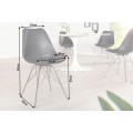 Designová retro černá jídelní židle Scandinavia s koženým potahem a šikmým chromovým nohama 85 cm