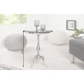 Designový glamour čtvercový příruční stolek Jardin s elegantní tvarovanou nohou v lesklém chromovém provedení 55 cm