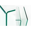 Designový moderní skleněný čtvercový konferenční stolek Ghost s přihrádkou s oblými hranami 50 cm