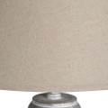 Štýlová vintage sivá vysoká stojaca lampa Ithaka s kužeľovým ľanovým krémovým tienidlom 155 cm