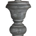 Štýlová vintage sivá vysoká stojaca lampa Ithaka s kužeľovým ľanovým krémovým tienidlom 155 cm