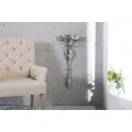 Nástěnný držák Barock Scala v barokním stylu s chromovým lesklým povrchem ve stříbrné barvě se zaobleným tvarem 60 cm