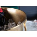 Glamour zlatá nádoba Champagne Royal na šampaňské s úchytkami a čtvercovou podstavou se zdobením 40 cm