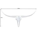 Glamour chromová nástěnná dekorace Silver Bull ve tvaru býčí lebky s lesklým povrchem a zaoblenými rohy 120 cm