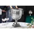 Glamour stříbrná kovová nádoba Champagne Royal s kulatým otvorem a čtvercovou podstavou 40 cm