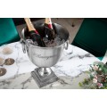 Glamour stříbrná kovová nádoba Champagne Royal s kulatým otvorem a čtvercovou podstavou 40 cm