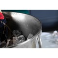 Glamour stříbrná kovová nádoba Champagne Royal s kulatým otvorem a čtvercovou podstavou 40 cm