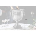 Glamour stříbrná kovová nádoba Champagne Royal s kulatým otvorem a čtvercovou podstavou 40 cm
