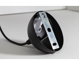 Moderní kulatý závěsný černý lustr Sphere z vláken banánovníku abaca s průsvitnou strukturou 60 cm
