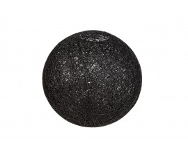 Moderní kulatý závěsný černý lustr Sphere z vláken banánovníku abaca s průsvitnou strukturou 60 cm