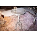 Stylový barokní glamour kulatý stříbrný příruční stolek Modern Barock z chromu se třemi kabriolovými nožičkami 55 cm