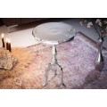 Stylový barokní glamour kulatý stříbrný příruční stolek Modern Barock z chromu se třemi kabriolovými nožičkami 55 cm