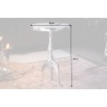 Stylový barokní glamour kulatý stříbrný příruční stolek Modern Barock z chromu se třemi kabriolovými nožičkami 55 cm