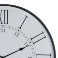 Vintage kulaté nástěnné hodiny Union Station s černým rámem a římskými čísly s jemnou patinou 80 cm