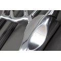 Glamour stylová nástěnná stříbrná chromová dekorace Deerhead s geometrickou hlavou a rozvětvenými parohy 90 cm