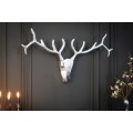 Glamour stylová nástěnná stříbrná chromová dekorace Deerhead s geometrickou hlavou a rozvětvenými parohy 90 cm