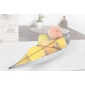 Designová glamour stříbrná chromová kovová mísa Leaf s lesklým povrchem ve tvaru listu se stonkovým detailem 60 cm