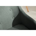 Designov&aacute; skandin&aacute;vsk&aacute; tmavě &scaron;ed&aacute; čalouněn&aacute; j&iacute;deln&iacute; židle Scandinavia s hněd&yacute;mi masivn&iacute;mi nožičkami 85 cm
