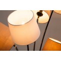 Stylová moderní kovová stojací lampa Levels s pěti kulatými hnědými a bílými lněnými stínítky 176 cm