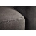 Luxusní chesterfield obdélníková dvoumístná čalouněná prošívaná šedá sedačka Chesterfield Grau se zlatými nýty 150 cm