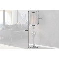Luxusní jedinečná stojací lampa Lucie Schwarz z kovu s lesklým černým povrchem a kulatým nylonovým stínítkem 160 cm