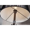 Luxusní jedinečná stojací lampa Lucie Schwarz z kovu s lesklým černým povrchem a kulatým nylonovým stínítkem 160 cm