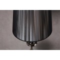 Luxusní jedinečná stojací lampa Lucie Schwarz z kovu s lesklým černým povrchem a kulatým nylonovým stínítkem 160 cm