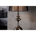 Luxusní jedinečná stojací lampa Lucie Schwarz z kovu s lesklým černým povrchem a kulatým nylonovým stínítkem 160 cm