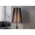 Luxusní jedinečná stojací lampa Lucie Schwarz z kovu s lesklým černým povrchem a kulatým nylonovým stínítkem 160 cm