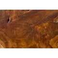 Designový etno hnědý masivní asymetrický příruční stolek Root z teakového dřeva 60 cm