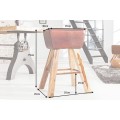 Designová venkovská moderní kožená obdélníková barová židle Linda s hnědočerveným potahem a masivními nožičkami 75 cm