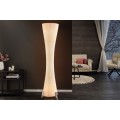 Moderní bílá kulatá vysoká lampa Helix se zatočením a stříbrnou kovovou podstavou 200 cm