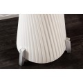 Moderní bílá kulatá vysoká lampa Helix se zatočením a stříbrnou kovovou podstavou 200 cm