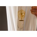 Moderní bílá kulatá vysoká lampa Helix se zatočením a stříbrnou kovovou podstavou 200 cm