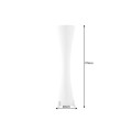 Moderní bílá kulatá vysoká lampa Helix se zatočením a stříbrnou kovovou podstavou 180 cm
