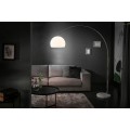 Designová polohovatelná moderní kovová stříbrná stojací lampa Big Bow s bílým akrylovým kulatým stínítkem 205 cm
