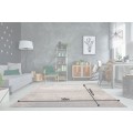 Moderní obdélníkový koberec Adassil v béžových tónech s efektem malby z bavlny a mikrovlákna vhodný pro podlahové topení 240 cm