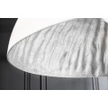 Moderní kulatý závěsný lustr Glow ze sklolaminátu se stříbrným vnitřkem a bílým povrchem 70 cm