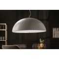 Moderní kulatý závěsný lustr Glow ze sklolaminátu se stříbrným vnitřkem a bílým povrchem 70 cm