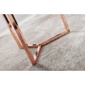 Art deco kulatý kovový příruční stolek Modul s černou dřevěnou deskou a měděnou podstavou s lesklým povrchem 40 cm