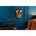 Glamour nástěnná dekorace Skull ve tvaru realistické zlaté lebky z kovu s lesklým povrchem 40 cm